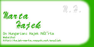 marta hajek business card